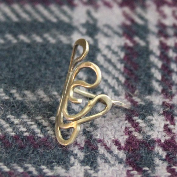 *925* Sterling Silver Wire Artisan Crafted Modernist Ring Size 4.5 - Picture 3 of 4